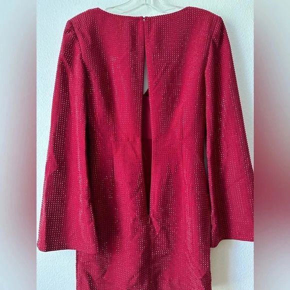 Roland Mouret Sequined Red  Cape minidress - Picture 14 of 14